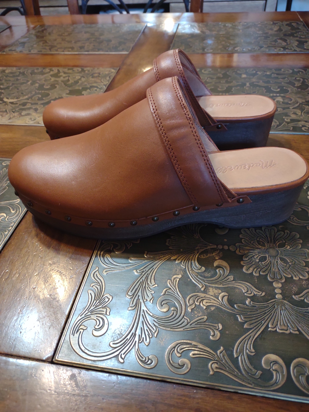 The Cecily Clog in Oiled Leather  English Saddle - Picture 10 of 12